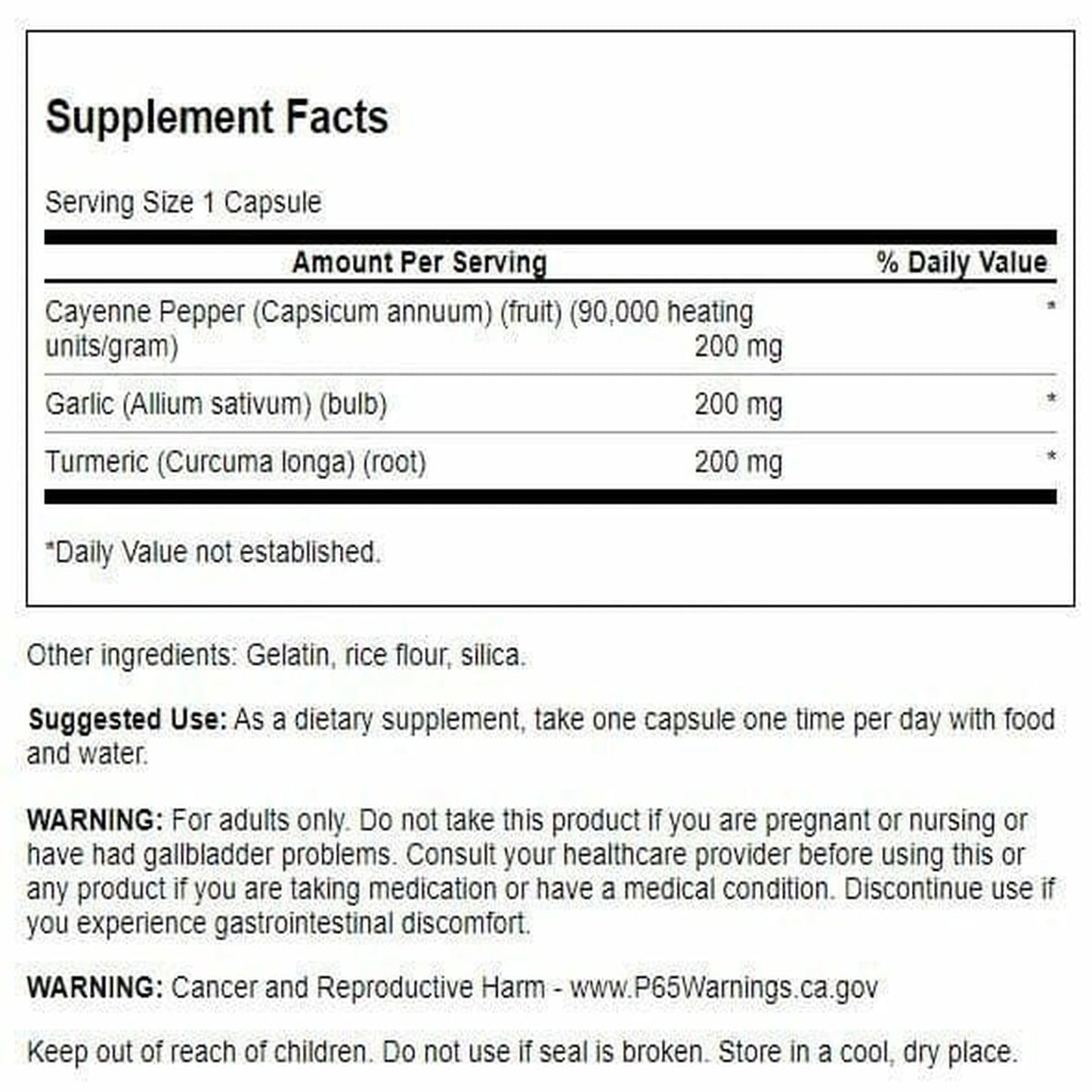Swanson Full Spectrum Turmeric Garlic & Cayenne 60 Capsules | Cardiovascular Support