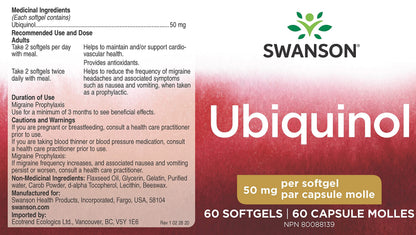 Swanson Ubiquinol 50 mg – 60 Softgels | CoQ10