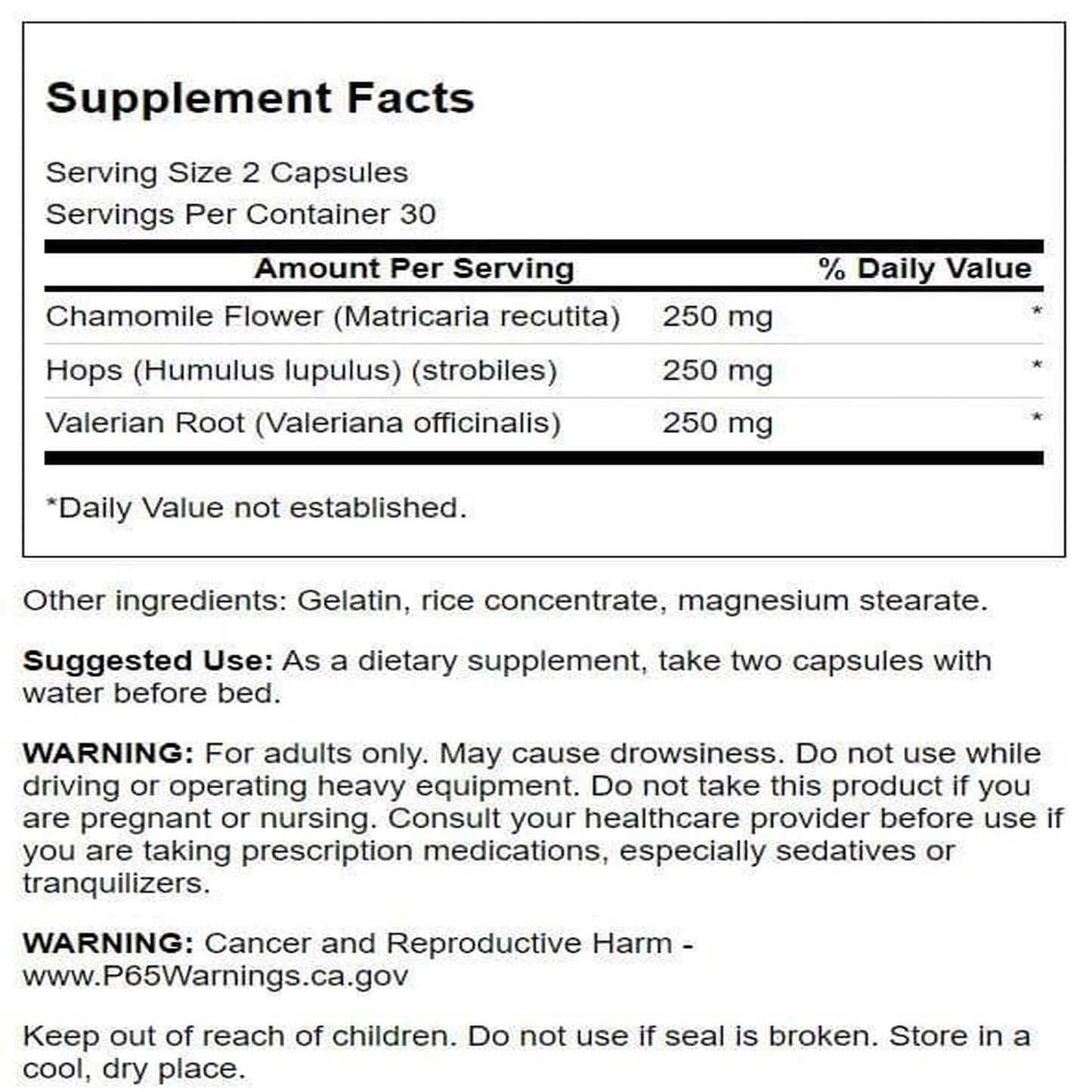 Swanson Valerian, Chamomile & Hops – Full Spectrum Relaxation Supplement (60 Capsules) 2 Pack