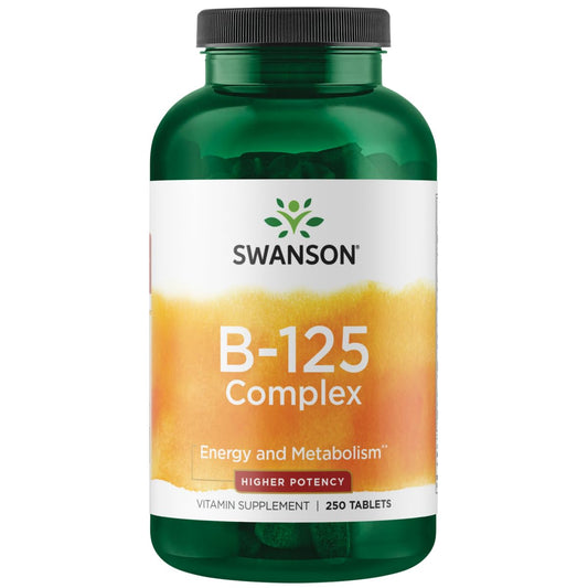 Swanson Vitamin B-125 Complex 250 Tabs - Supports Nervous System & Mood BritishVita | Premium UK Vitamins & Wellness Supplements