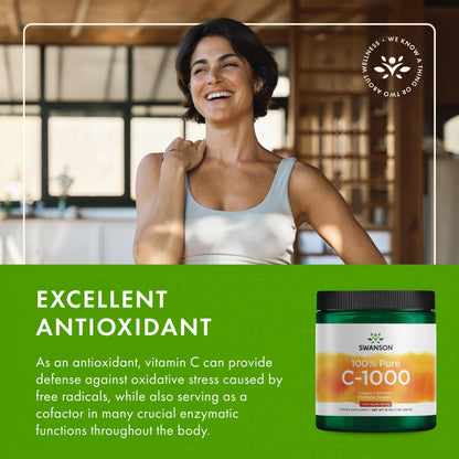 Swanson Vitamin C Powder 1000 mg | Immune Support & Skin Health