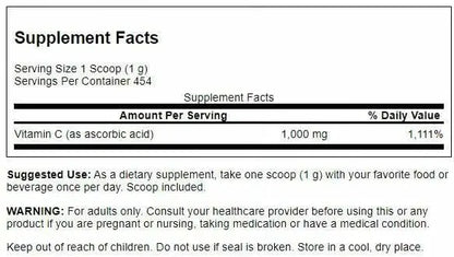 Swanson Vitamin C Powder 100% Pure Ascorbic Acid – Immune Support, Skin & Cardiovascular Health | 1000 mg per Serving, 1 lb, 3 Pack BritishVita | Premium UK Vitamins & Wellness Supplements