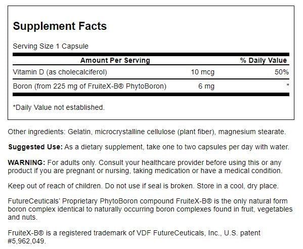 Swanson Vitamin D & Boron 60 Capsules – Bone & Joint Health