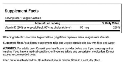 Swanson Vitamin D Complex D2 & D3 – 50 mcg, 60 Veggie Capsules (2 Pack)