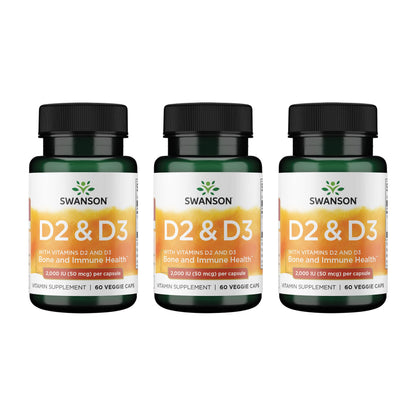 Swanson Vitamin D Complex with D2 & D3 - 50 mcg, 60 Veggie Caps