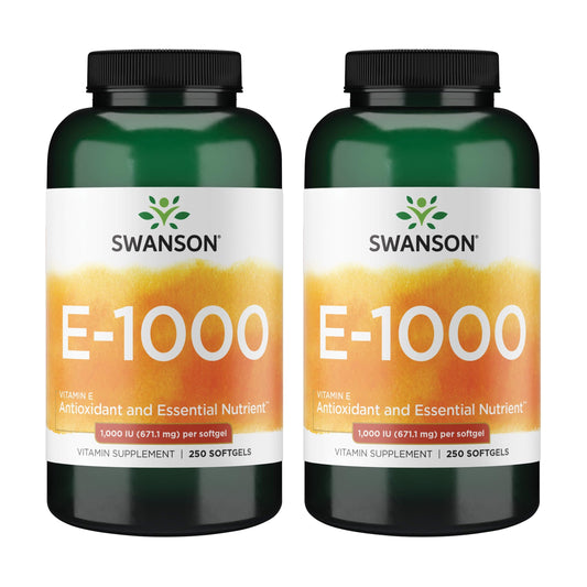 Swanson Natural Vitamin E 1000 IU (671.10 mg) 250 Sgels – 2 Pack BritishVita | Premium UK Vitamins & Wellness Supplements