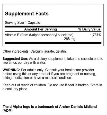 Swanson Dry Vitamin E 400 IU - 100 Capsules