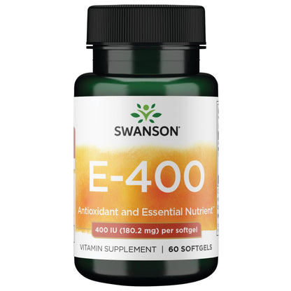 Swanson Vitamin E 400 IU Softgels – 60 Count (268 mg) | Non-GMO