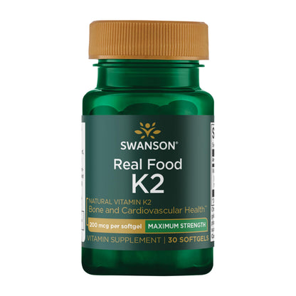 Swanson Vitamin K2 MK-7 200mcg – 30 Softgels – Heart & Bone Health