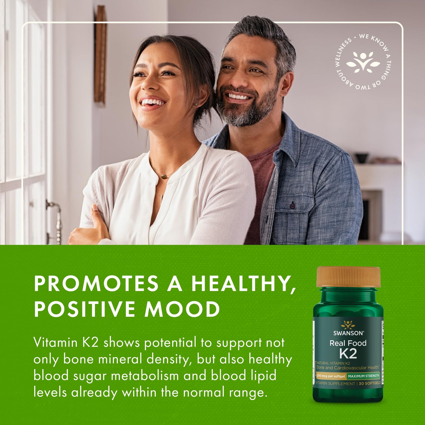 Swanson Vitamin K2 MK-7 200mcg – 30 Softgels – Heart & Bone Health