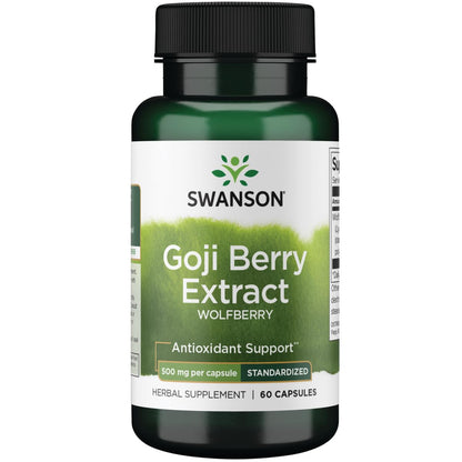 Swanson Wolfberry Goji Berry Standardized Extract 500 mg, 60 Capsules