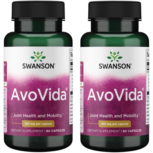 Swanson Avovida 100 mg – 60 Capsules (2 Pack) – Avocado/Soy Unsaponifiables BritishVita | Premium UK Vitamins & Wellness Supplements
