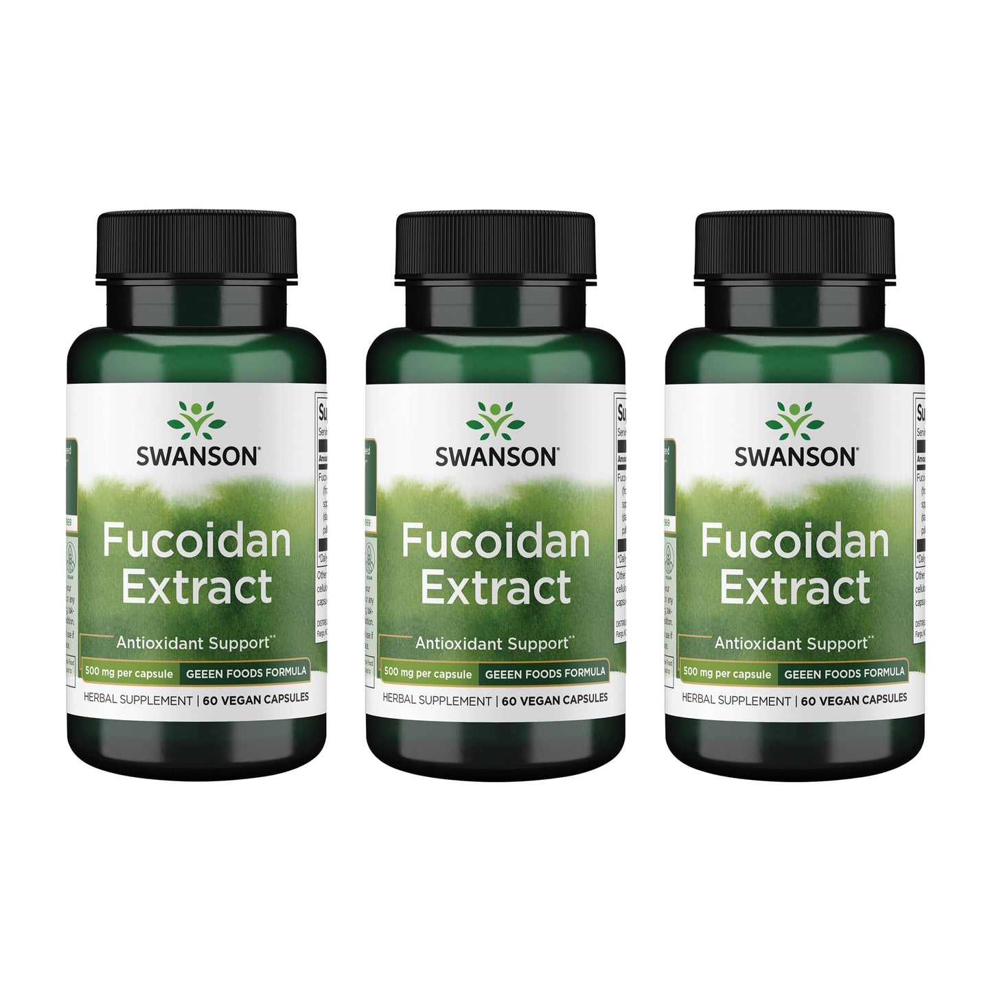 Swanson Fucoidan Extract 500mg - Immune Support - 60 Veggie Capsules - 3 Pack