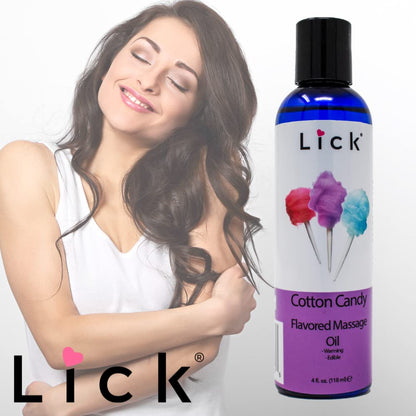 Cotton Candy Flavored Massage Oil with Vitamin E | Vegan Edible Body Massage Oil – 4 oz