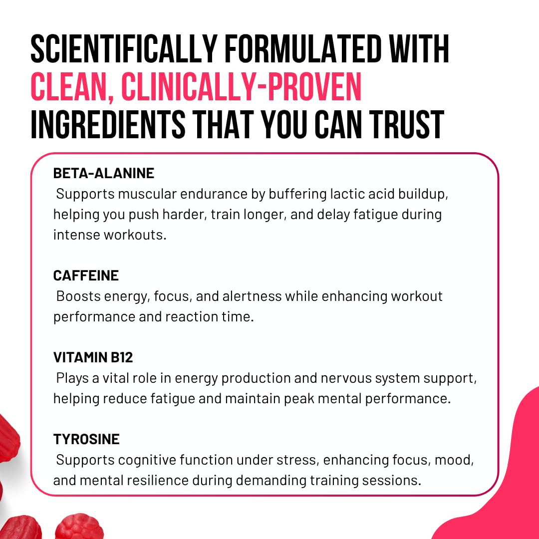 Sweet-Cre Preworkout Gummies – Watermelon, 90-Count | Energy & Endurance