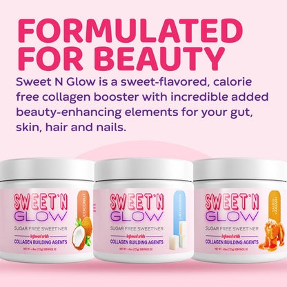 Sweet'N Glow Zero Calorie Sugar Free Collagen Booster – 30 Servings (Unflavored)