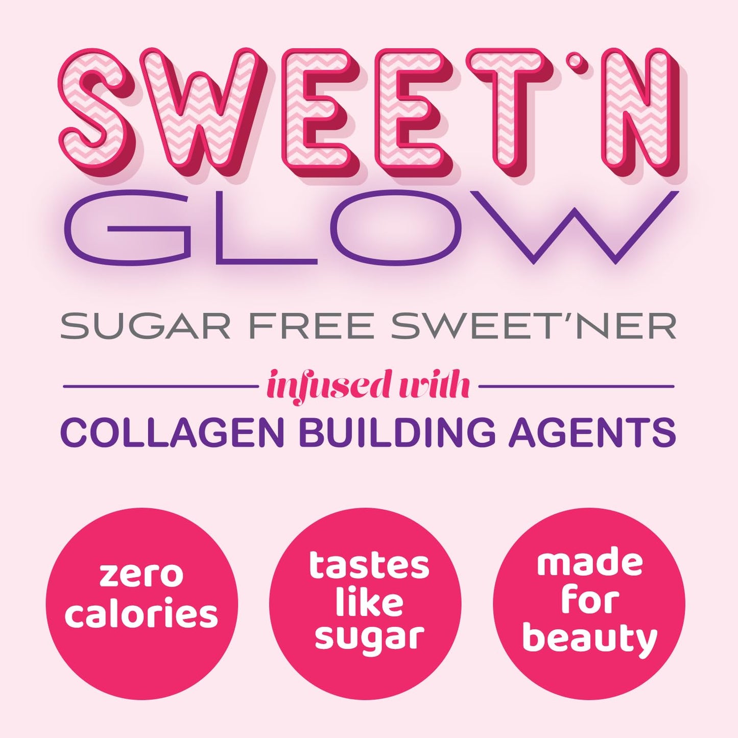 Sweet N Glow Zero Calorie Sugar Free Sweet'Ner with Collagen – 30 Servings Salted Carmel