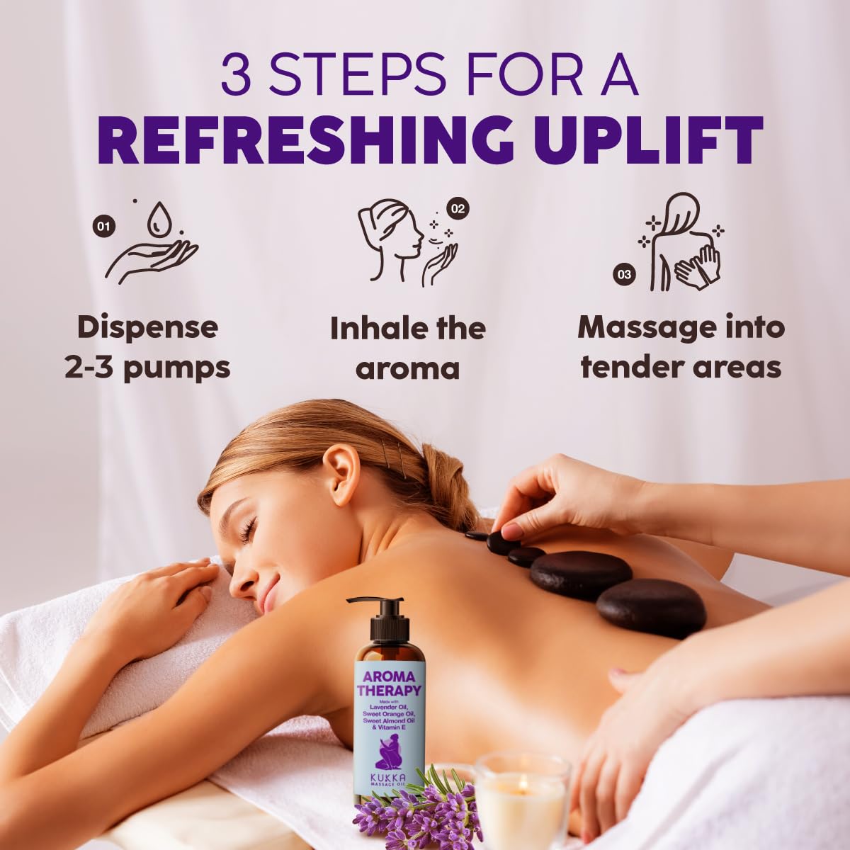 KUKKA Aromatherapy Massage Oil for Sore Muscles Non-Greasy All Skin Types