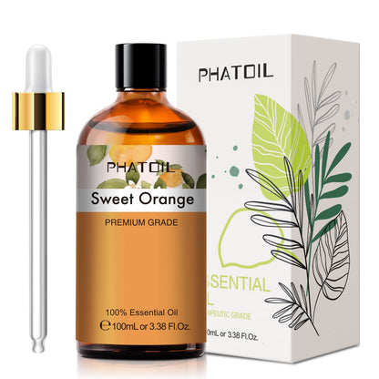 Sweet Orange Essential Oil 100ml | PHATOIL Aromatherapy for Diffuser, DIY Soap, Candle & Bath Bombs