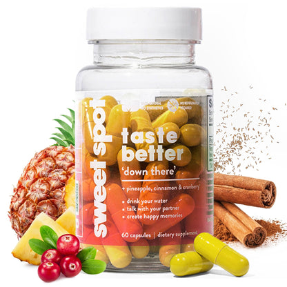Sweet Spot Pineapple & Cranberry Vaginal Health Supplement – 60 Capsules | Freshens Taste & Balance