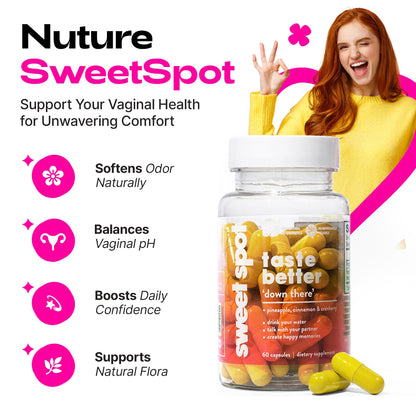 Sweet Spot Pineapple & Cranberry Vaginal Health Supplement – 60 Capsules | Freshens Taste & Balance
