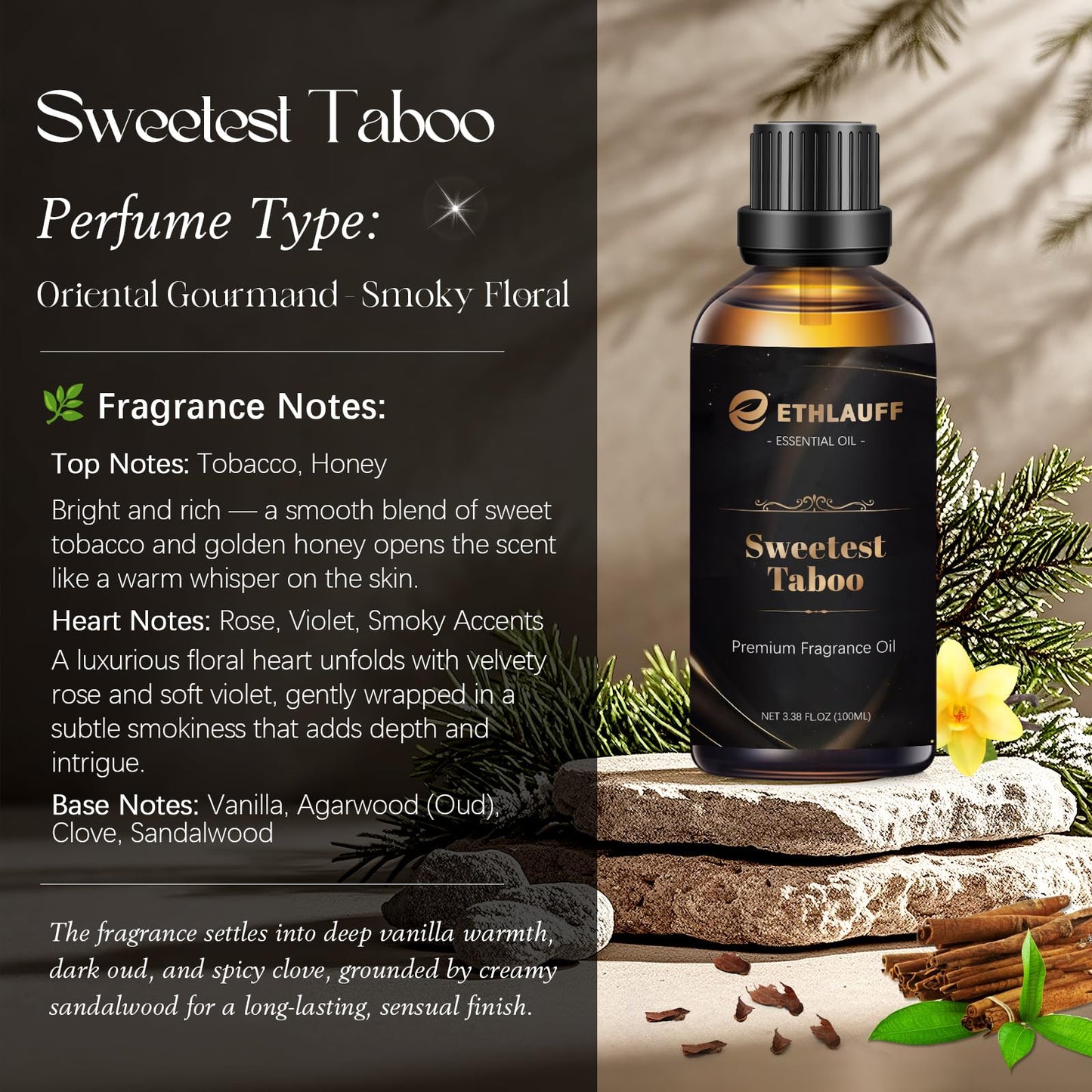 Sweetest Taboo Fragrance Oil 3.38oz – Masculine Scent for Candles, Soaps & Diffusers