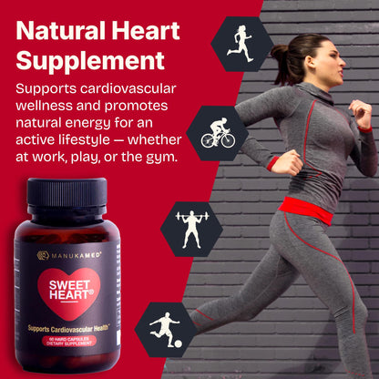 SweetHeart Natural Cholesterol Support Supplement – Manuka Honey Modified Royal Jelly Peptides, 60 Capsules | New Zealand Manuka Honey