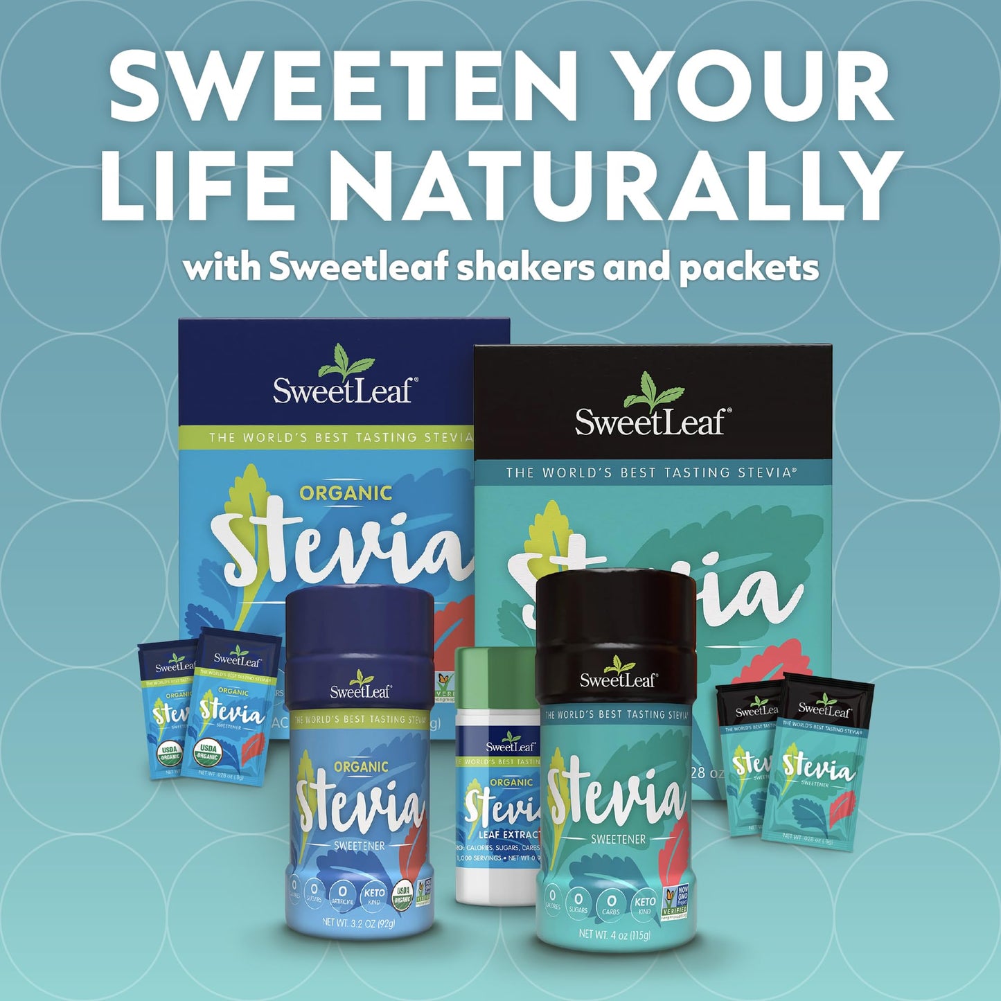 SweetLeaf Organic Stevia Powder Packets – Zero Calorie, Sugar Free, Keto (70 Packets)