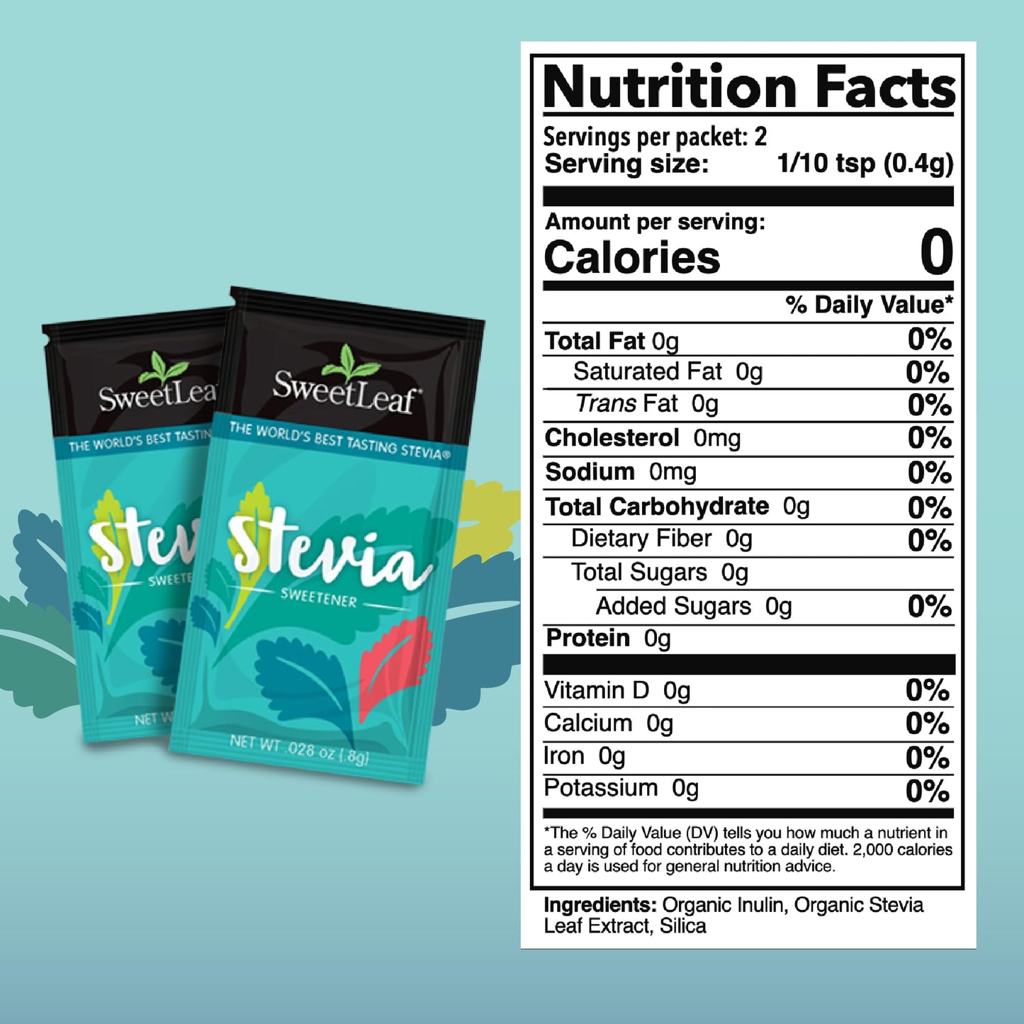 SweetLeaf Organic Stevia Powder Packets – Zero Calorie, Sugar Free, Keto (70 Packets)
