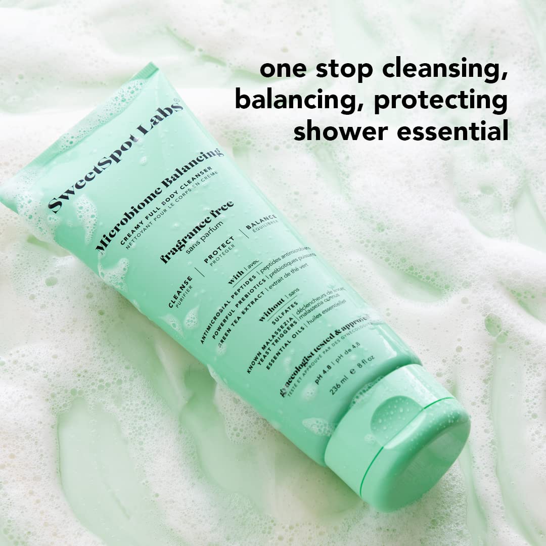 SweetSpot Labs Microbiome Balancing Feminine Wash - pH Balanced, Unscented, 8 oz | Gynecologist Tested