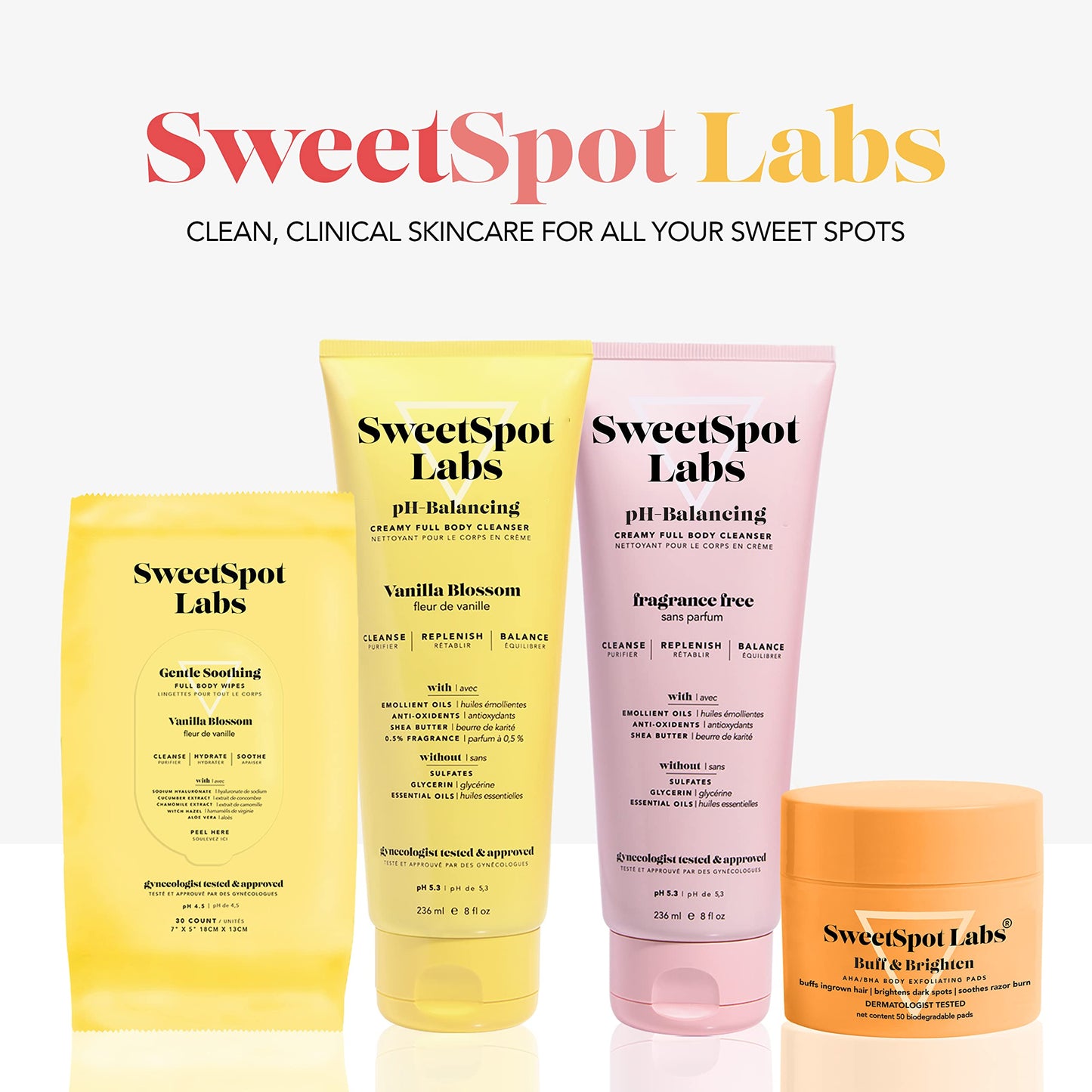 SweetSpot Labs Feminine Wash – Gentle Vanilla Blossom, pH-Balanced & Sulfate-Free, 8 oz