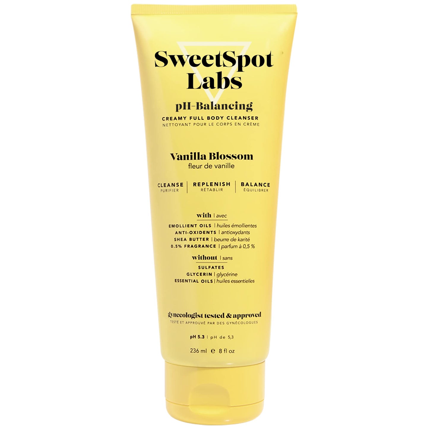 SweetSpot Labs Feminine Wash – Gentle Vanilla Blossom, pH-Balanced & Sulfate-Free, 8 oz