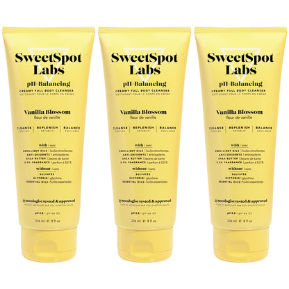 SweetSpot Labs pH Balanced Wash - Vanilla Blossom Scent, 8 oz (Pack of 3) | Sulfate Free