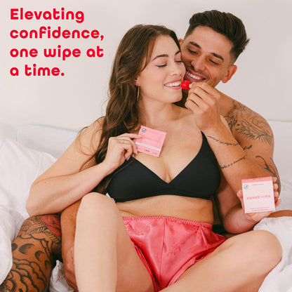 Sweetums Feminine Wipes for Women | pH Balanced Cherry Flavor, Individually Wrapped (Pack of 10)