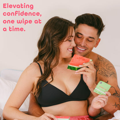 Sweetums Watermelon Flavored Feminine Wipes – pH Balanced, Individually Wrapped (10 Pack)