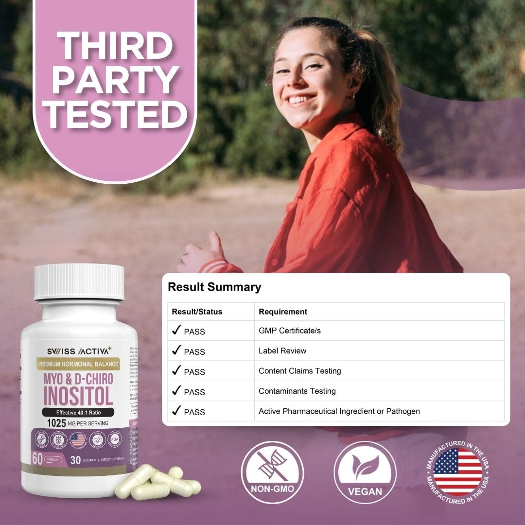 Swiss Activa+ Myo-Inositol & D-Chiro Inositol – Hormone Balance, PCOS & Menstrual Support (30 Days)