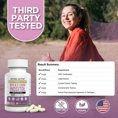 Swiss Activa+ Myo-Inositol & D-Chiro Inositol – Hormone Balance, PCOS & Menstrual Support (30 Days)