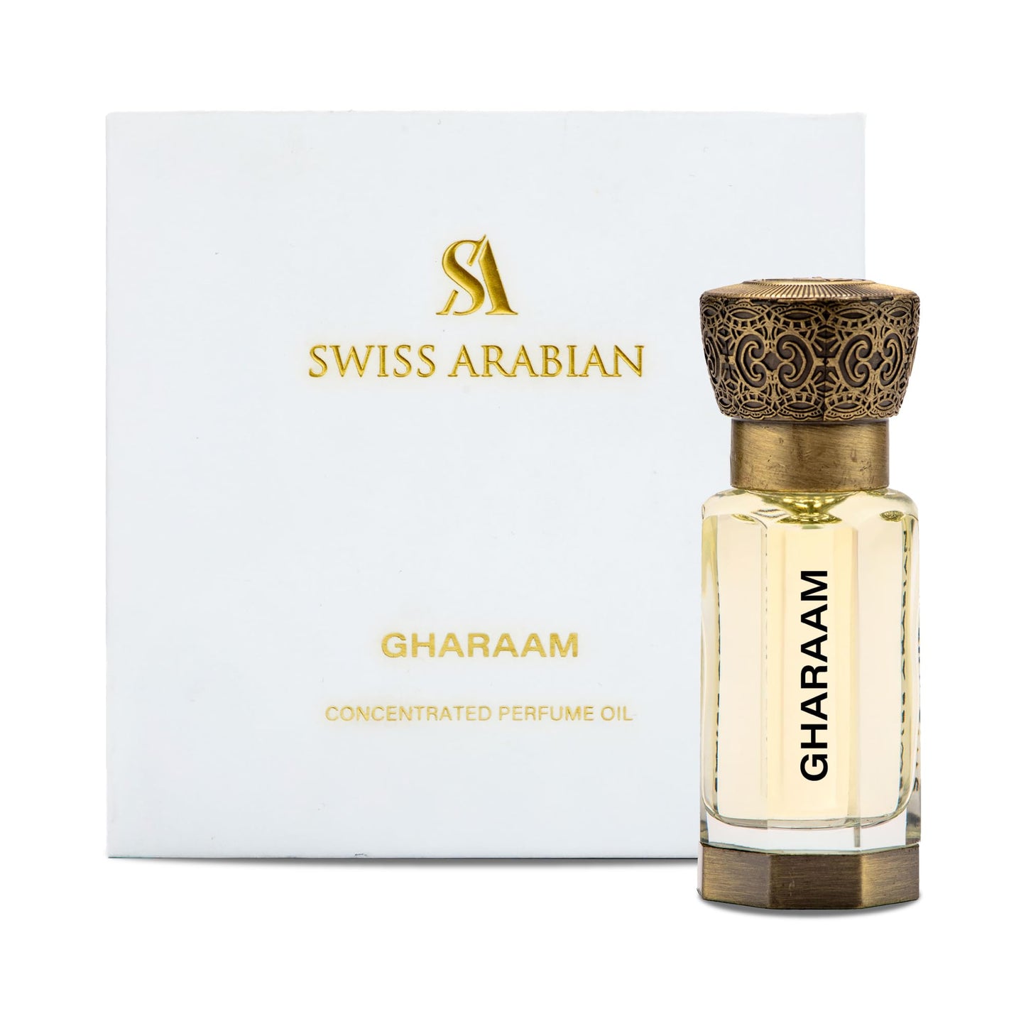 Swiss Arabian Gharaam Perfume Oil – Unisex Amber Musk, Alcohol-Free Arabic Fragrance