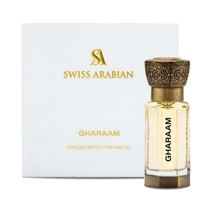 Swiss Arabian Gharaam Perfume Oil – Unisex Amber Musk, Alcohol-Free Arabic Fragrance