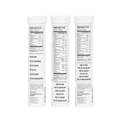 Swiss Imports Effervescent Variety Pack – Vitamin C 1000mg, Magnesium, B Complex, Biotin | 6-Pack, 120 Tablets