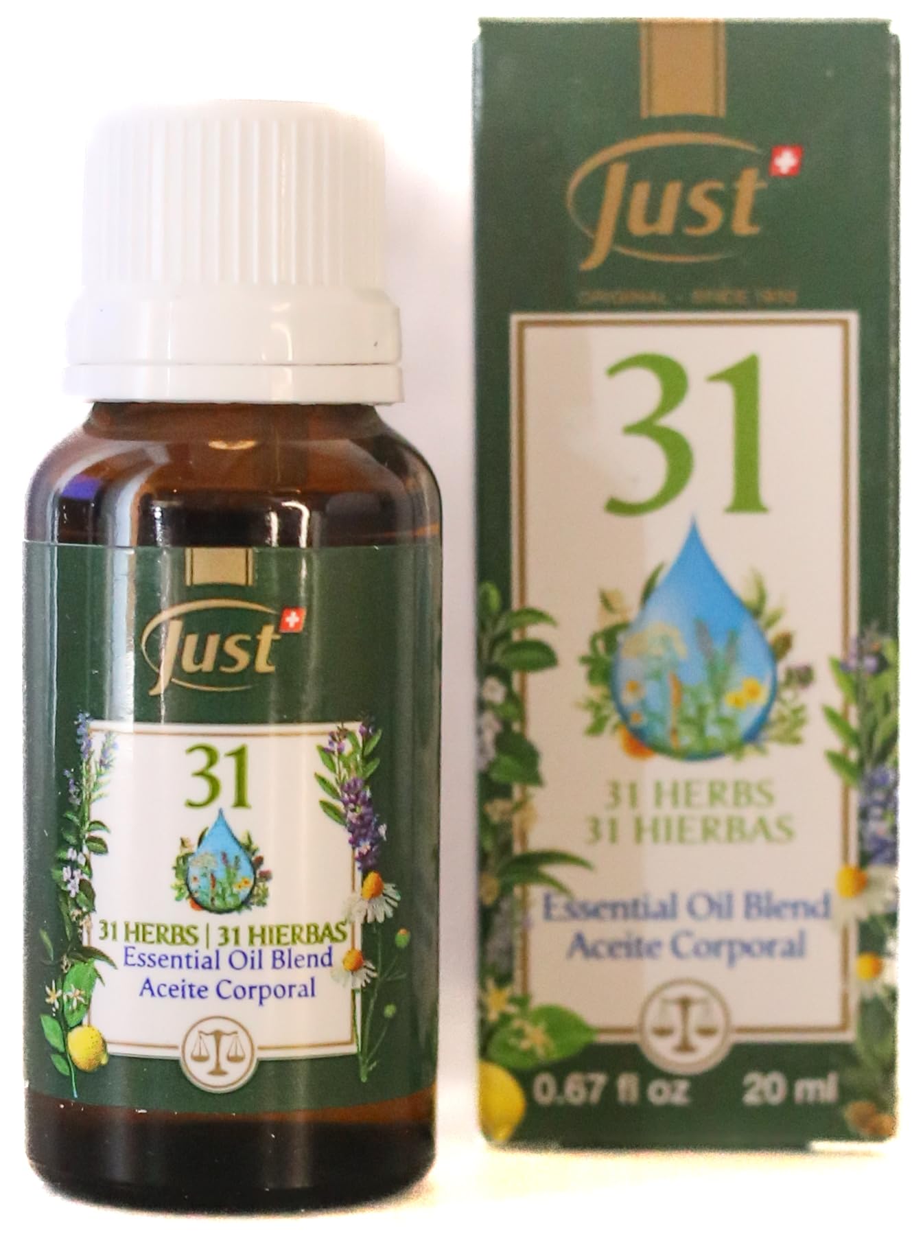 Swiss Just Oil 31 – 20ml Bottle | Essential Oil Blend for Massage, Bath & Aromatherapy