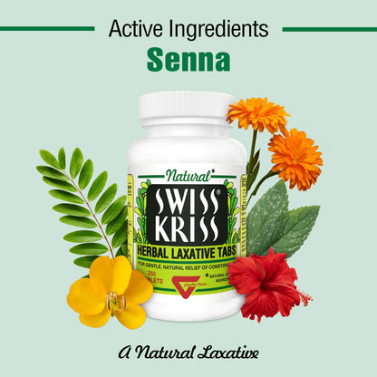 Swiss Kriss Herbal Laxative Tablets | Natural Constipation Support | Senna | Pack of 2
