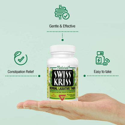 Swiss Kriss Herbal Laxative Tablets — Gentle, Natural Relief for Adults & Kids 6+