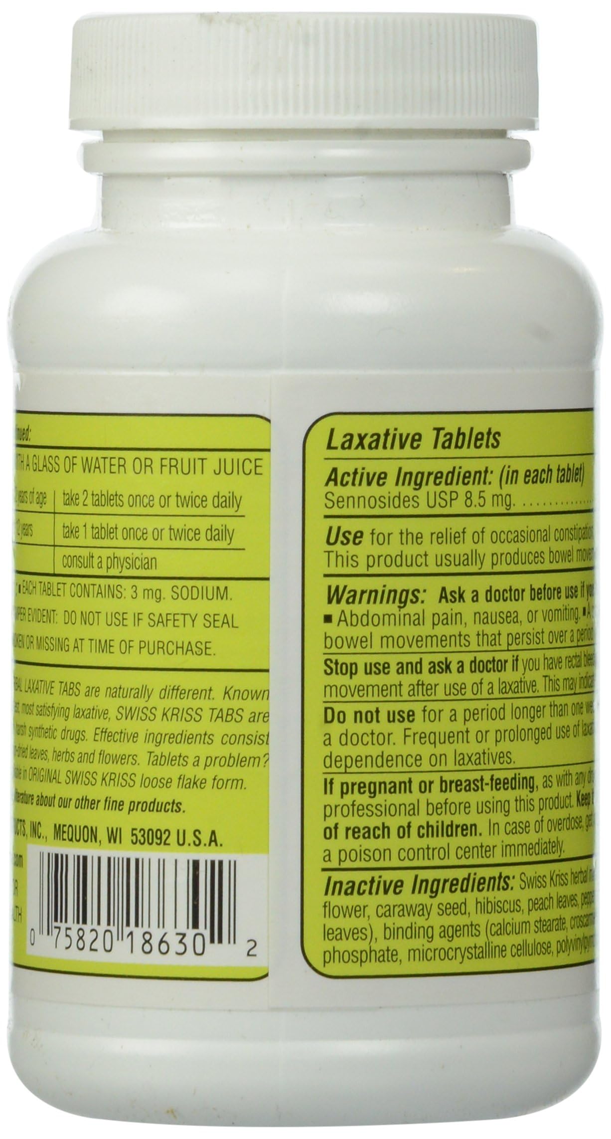 SWISS KRISS Laxative HRBL, 250 Ounce – Gentle Digestive Support