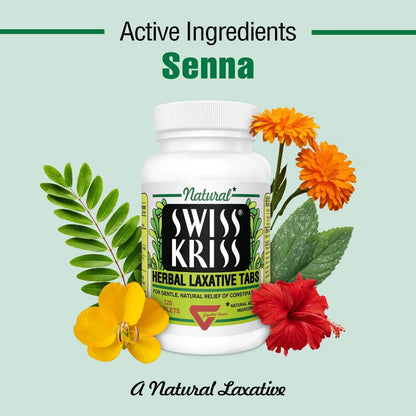 Swiss Kriss Herbal Laxative Tablets – 120 ea | Natural Cathartic Support