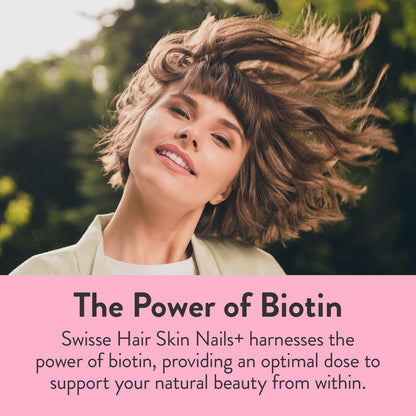 Swisse Biotin Hair Skin & Nails Supplement for Women & Men | 5 Months Supply | Milk Thistle, Biotin, Vitamin C, Zinc & Iron | Supports Hair Growth & Collagen Production | Collagen Supplement | 150 Tablets