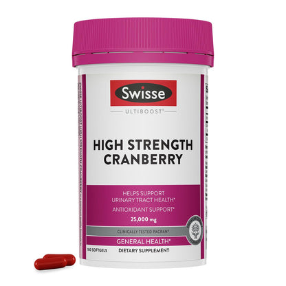 Swisse Cranberry Pills for Women & Men | PACran Cranberry Extract Supplement 25000mg | Urinary Tract Health Support for UTI * | Bladder & Kidney Support * | 100 Softgel Capsules