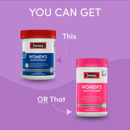 Swisse Daily Multivitamin for Women | 47 Vitamins, Antioxidants & Adaptogens