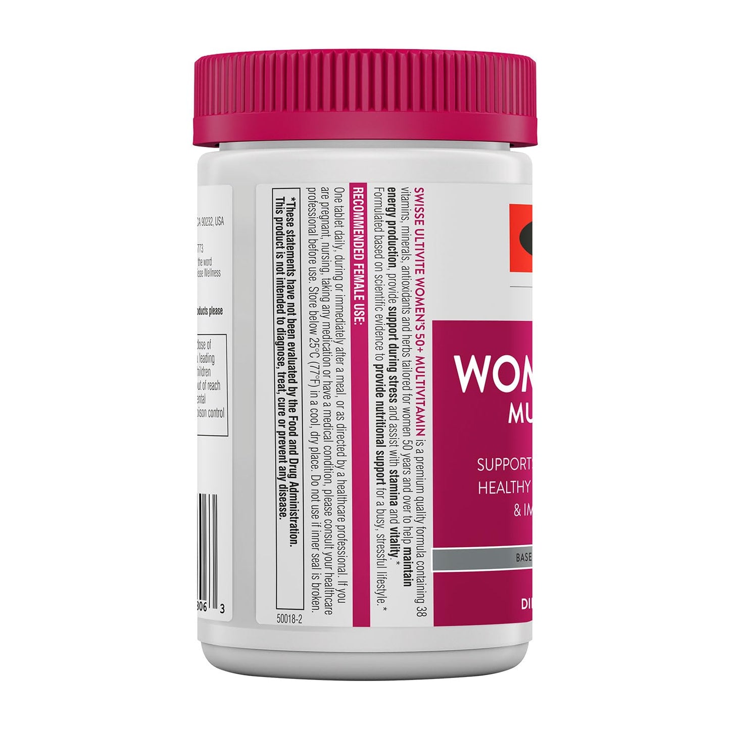 Swisse Daily Multivitamin for Women 50+ | 41 Vitamins, Adaptogens + Immune & Energy Support | 60 Tablets