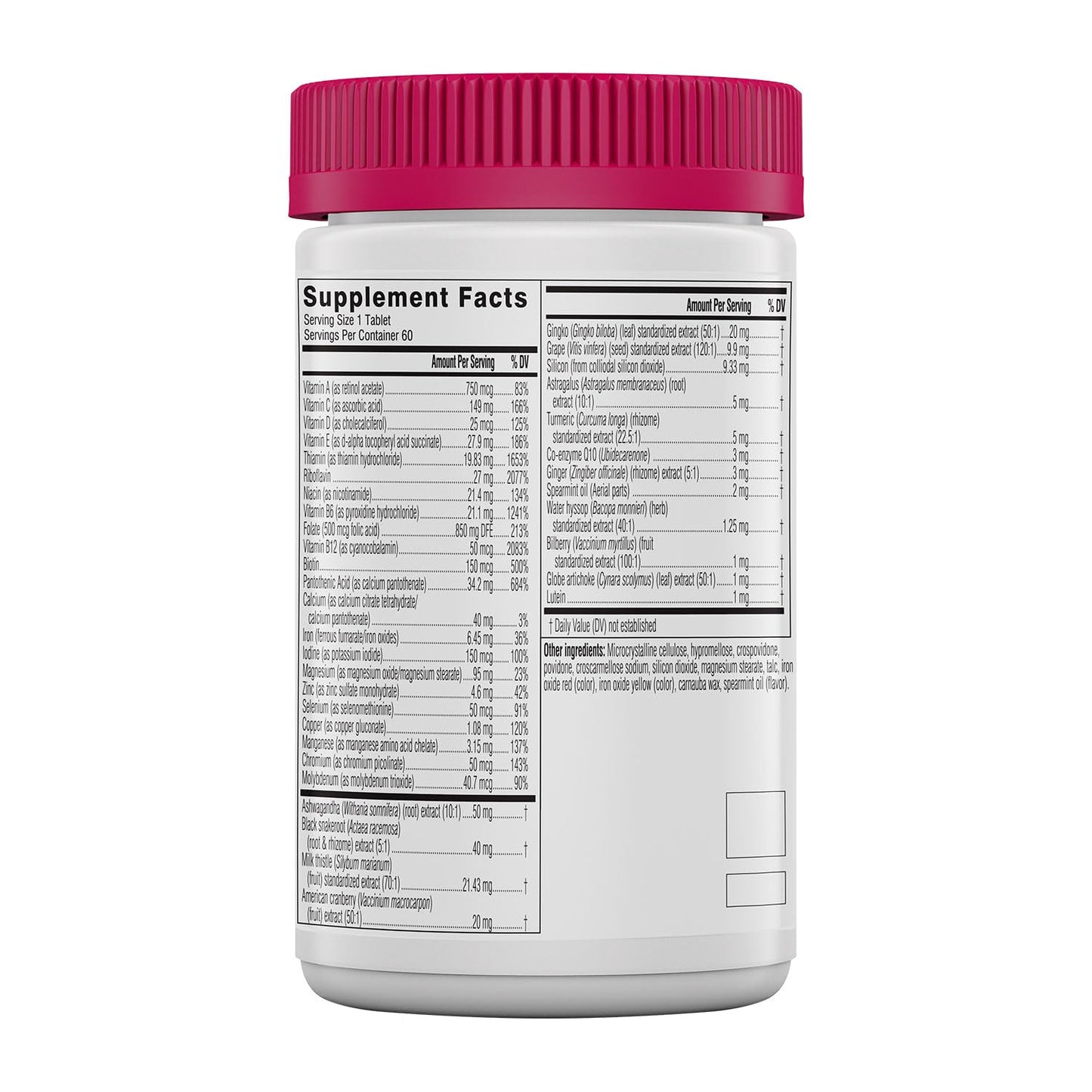 Swisse Daily Multivitamin for Women 50+ | 41 Vitamins, Adaptogens + Immune & Energy Support | 60 Tablets